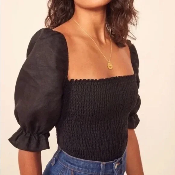 Reformation Clementine Linen Top - Picture 2 of 7